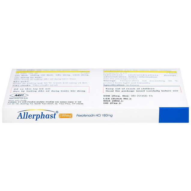 Thuốc Allerphast 180mg Mebiphar điều trị viêm mũi dị ứng theo mùa