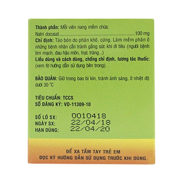 Thuốc Ausagel 100mg Mebiphar hỗ trợ điều trị triệu chứng táo bón (6 vỉ x 10 viên)