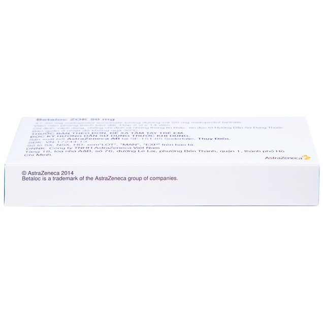 Thuốc Betaloc Zok 50mg điều trị tăng huyết áp, suy tim (28 viên)