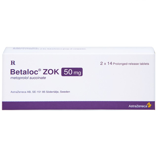 Thuốc Betaloc Zok 50mg điều trị tăng huyết áp, suy tim (28 viên)