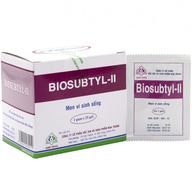 Men vi sinh sống Biosubtyl-II Biopharco điều trị tiêu chảy, viêm ruột (25 gói x 1g)