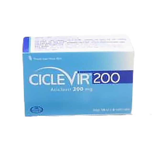 Thuốc Ciclevir 200 Glomed điều trị nhiễm virus Herpes Simplex type 1, 2 (10 vỉ x 5 viên)