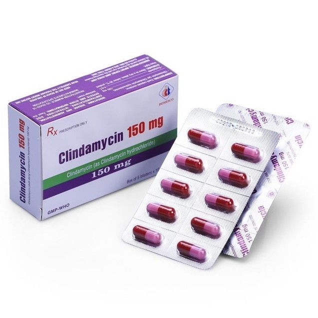 Thuốc Clindamycin 150mg Domesco điều trị bệnh do vi khuẩn Gram (5 vỉ x 10 viên)