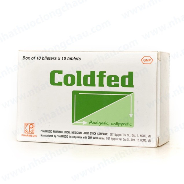 Thuốc Coldfed Pharmedic điều trị triệu chứng cảm, sốt (10 vỉ x 10 viên)