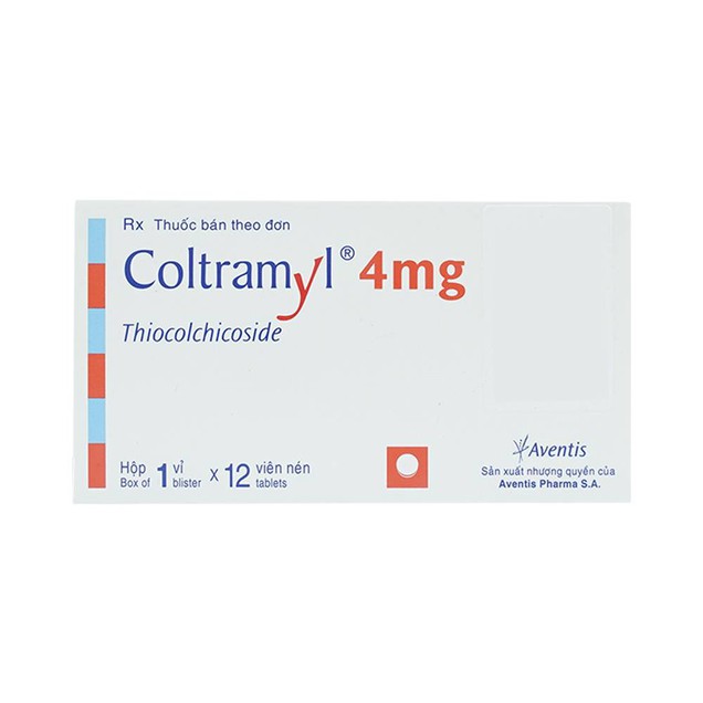 Thuốc Coltramyl 4mg Roussel hỗ trợ điều trị đau do co cứng cơ bắp cấp tính (12 viên)