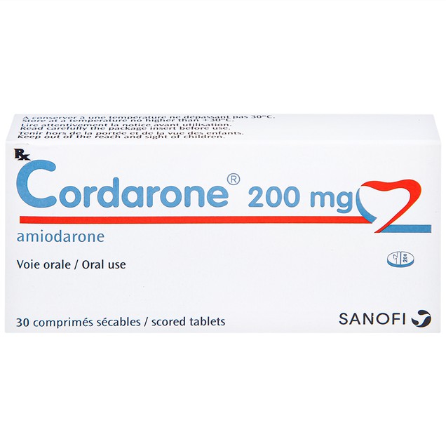 Thuốc Cordarone 200mg Sanofi duy trì nhịp đập của tim ở mức duy trì và ổn định (30 viên)