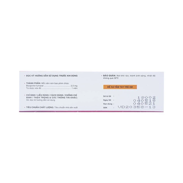 Thuốc Corneil 2.5mg Đạt Vi Phú điều trị suy tim mạn tính (6 vỉ x 10 viên)