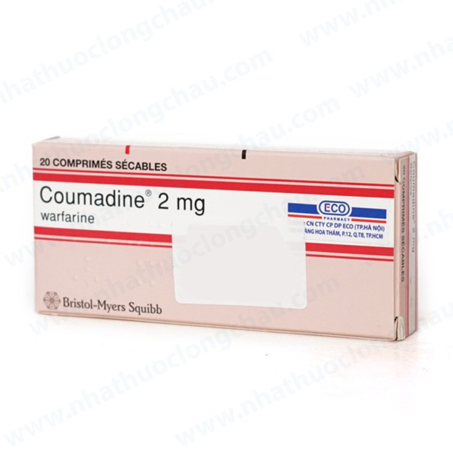 Thuốc Coumadine 2mg Bristol phòng ngừa, điều trị huyết khối tĩnh mạch (20 viên)