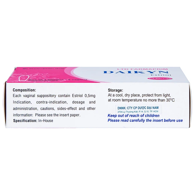 Viên đặt âm đạo Daikyn điều trị các triệu chứng tiết niệu (3 vỉ x 5 viên)