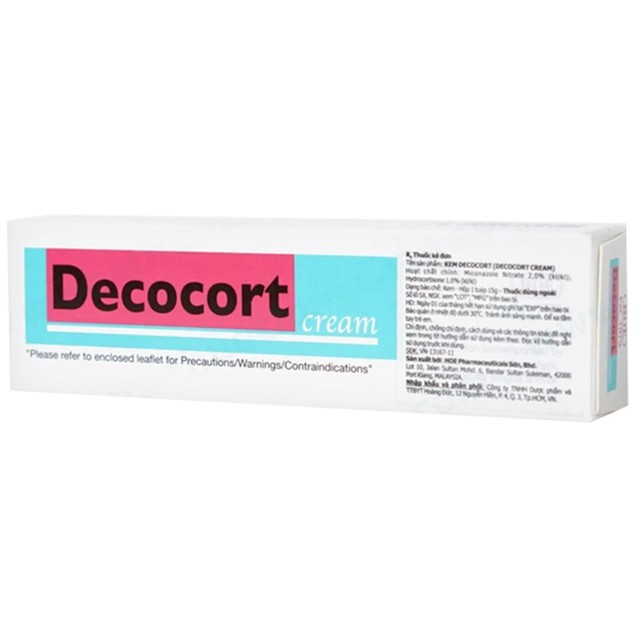 Thuốc Decocort Cream HOE điều trị nhiễm nấm, chàm, phát ban trên da (15g)