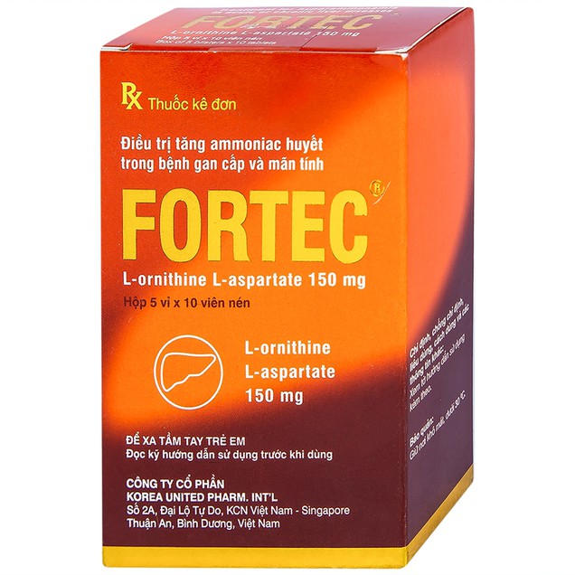 Thuốc Fortec 150mg Korea United điều trị tăng ammoniac huyết (50 viên)