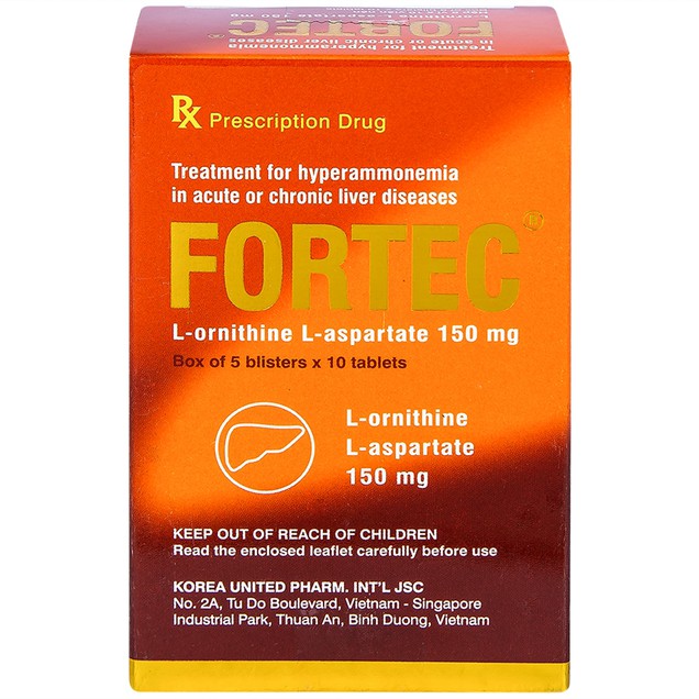 Thuốc Fortec 150mg Korea United điều trị tăng ammoniac huyết (50 viên)
