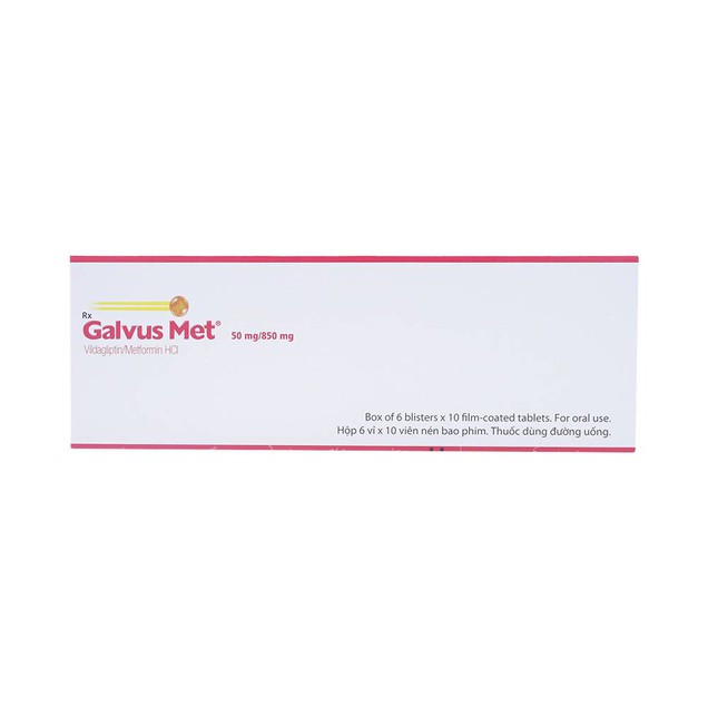 Thuốc Galvus Met 50mg/850mg Novartis điều trị đái tháo đường tuýp 2 (6 vỉ x 10 viên)