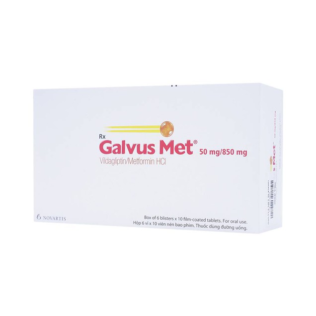 Thuốc Galvus Met 50mg/850mg Novartis điều trị đái tháo đường tuýp 2 (6 vỉ x 10 viên)