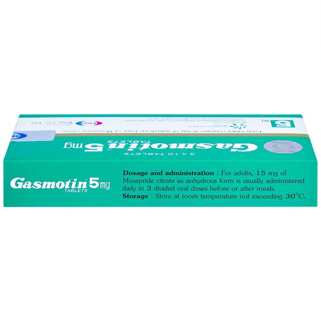 Thuốc Gasmotin 5mg Eisai điều trị viêm dạ dày (3 vỉ x 10 viên)