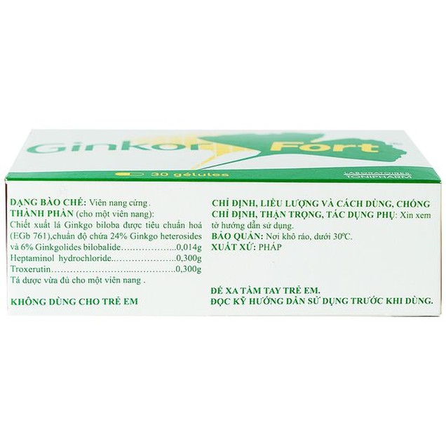 Thuốc Ginkor Fort 30mg Laboratoires Tonipharm điều trị suy tĩnh mạch bạch huyết (30 viên)