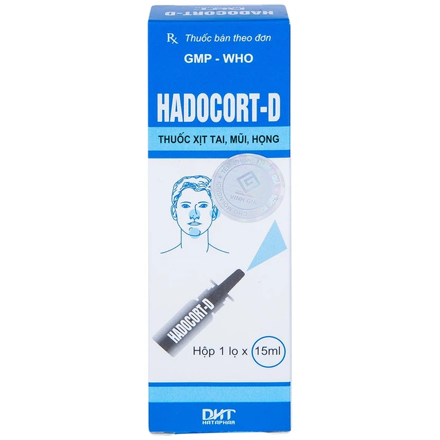 Thuốc xịt mũi Hadocort-D Hà Tây điều trị viêm mũi, viêm xoang (15ml)