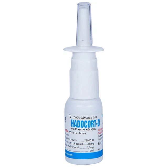 Thuốc xịt mũi Hadocort-D Hà Tây điều trị viêm mũi, viêm xoang (15ml)