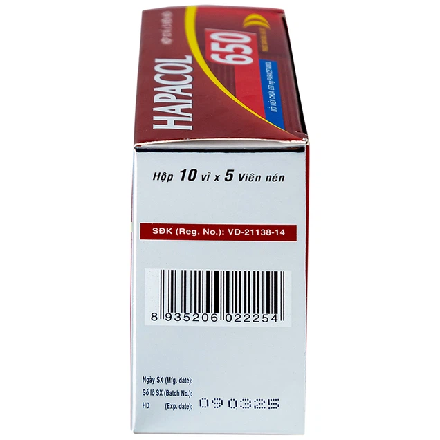 Thuốc Hapacol 650 hỗ trợ giảm đau, hạ sốt (10 vỉ x 5 viên)