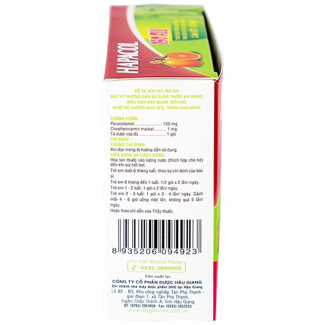 Thuốc Hapacol 150 Flu DHG điều trị triệu chứng cảm sốt, sổ mũi (1.5g x 24 gói)