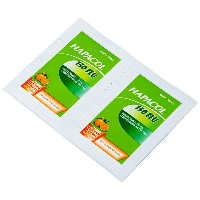 Thuốc Hapacol 150 Flu DHG điều trị triệu chứng cảm sốt, sổ mũi (1.5g x 24 gói)