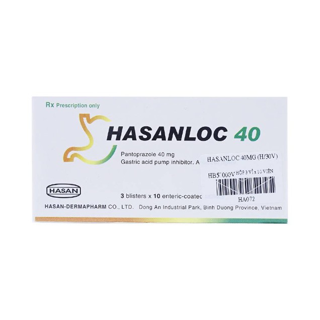 Thuốc Hasanloc 40mg Hasan điều trị loét dạ dày tá tràng (3 vỉ x 10 viên)