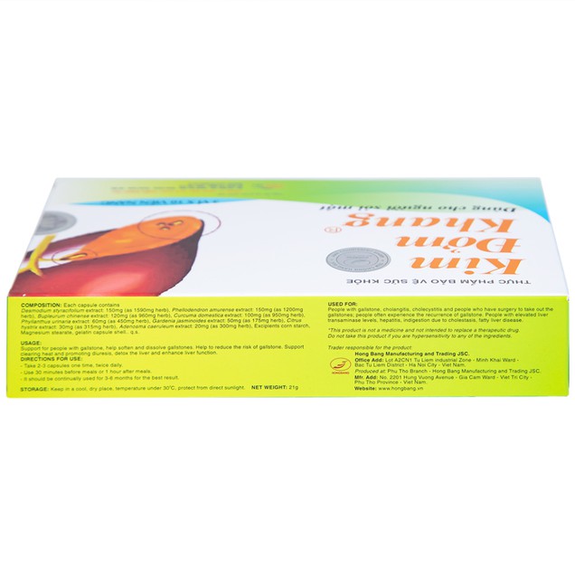 Viên uống Kim Đởm Khang Hồng Bàng dùng cho người sỏi mật (30 viên)