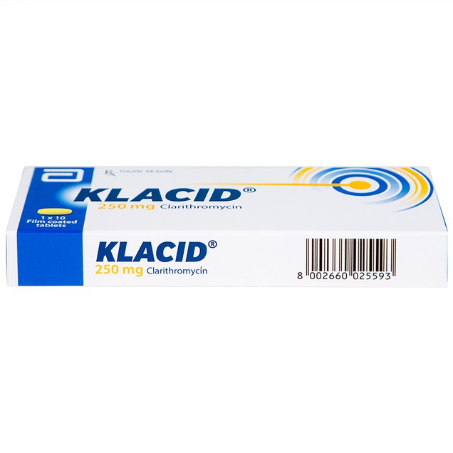 Thuốc Klacid 250mg Abbott điều trị viêm amidan, viêm tai giữa (10 viên)
