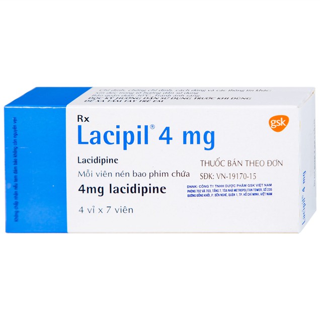 Thuốc Lacipil 4mg GSK điều trị tăng huyết áp (28 viên)