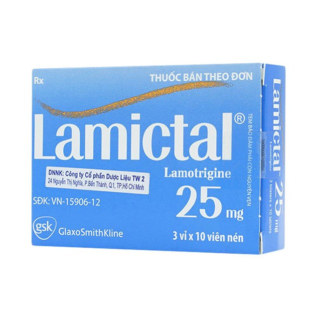 Thuốc Lamictal 25mg GSK điều trị bệnh động kinh (3 vỉ x 10 viên)
