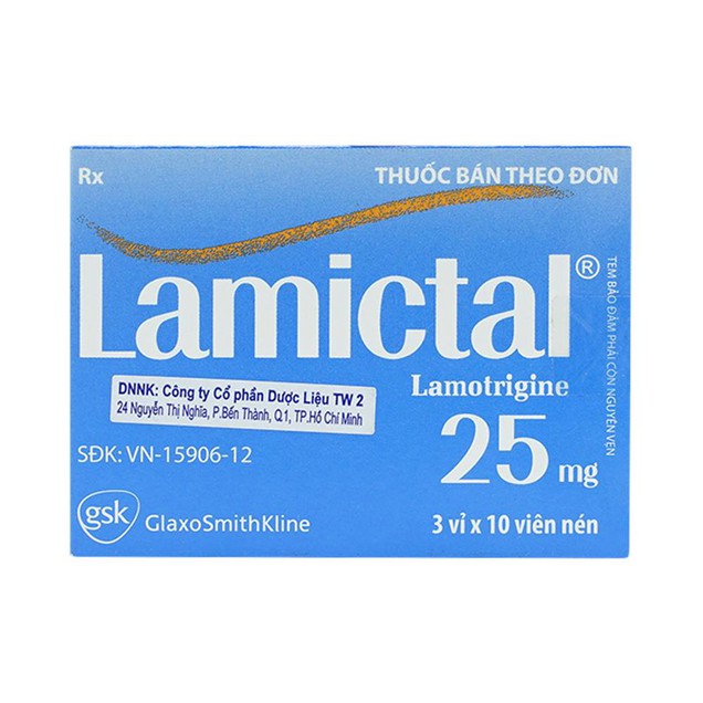 Thuốc Lamictal 25mg GSK điều trị bệnh động kinh (3 vỉ x 10 viên)