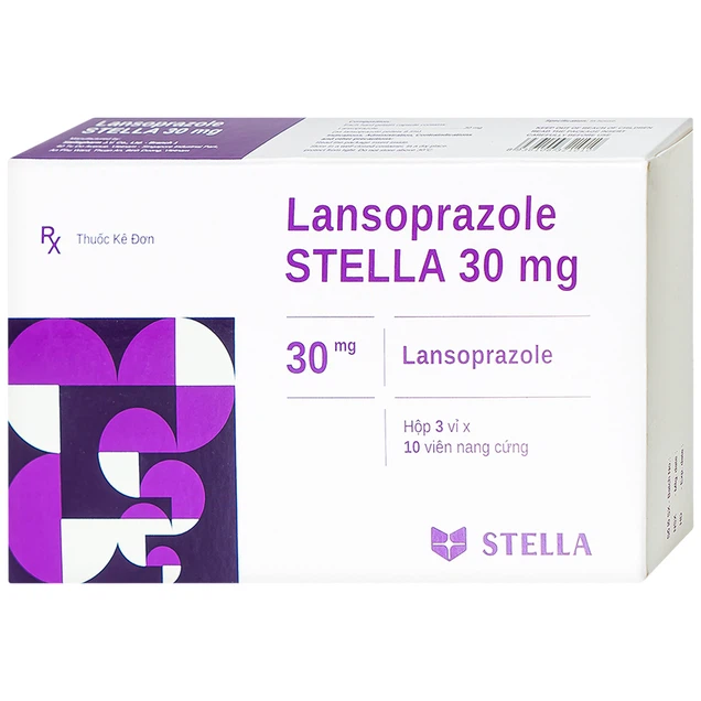 Thuốc Lansoprazole Stella 30mg điều trị viêm loét dạ dày, tá tràng (3 vỉ x 10 viên)