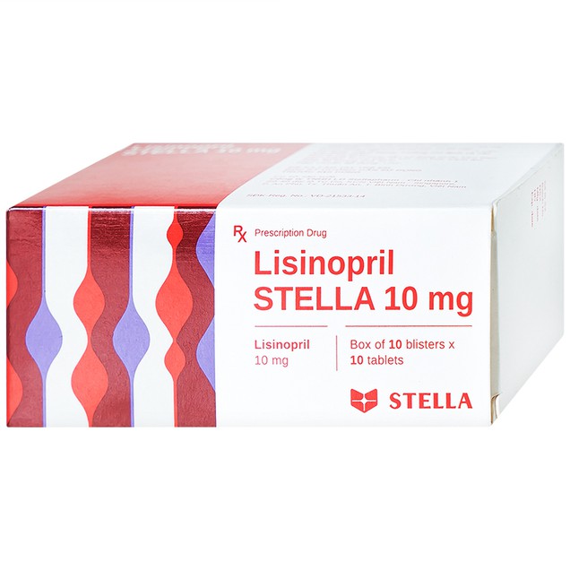 Thuốc Lisinopril Stella 10mg hỗ trợ điều trị tăng huyết áp (10 vỉ x 10 viên)