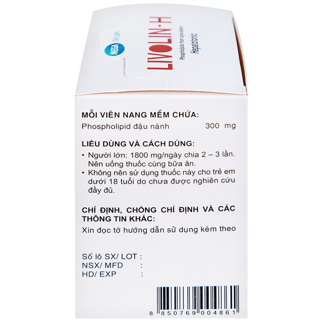 Thuốc Livolin-H 300mg MEGA We care thúc đẩy quá trình tái tạo tế bào gan (100 viên)