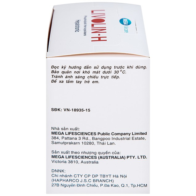 Thuốc Livolin-H 300mg MEGA We care thúc đẩy quá trình tái tạo tế bào gan (100 viên)