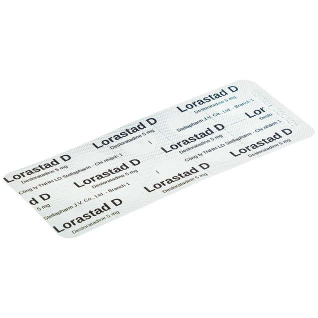 Thuốc Lorastad D 5mg Stella hỗ trợ điều trị viêm mũi dị ứng, mề đay (3 vỉ x 10 viên)