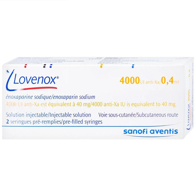 Thuốc Lovenox 4000 Sanofi điều trị cơn đau thắt ngực không ổn định (2 ống)