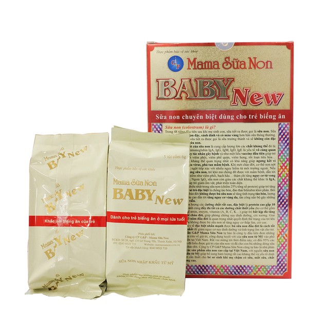 Sữa bột Mama Sữa Non Baby New G&P France bổ sung vitamin dùng cho trẻ biếng ăn (6g x 20 gói)
