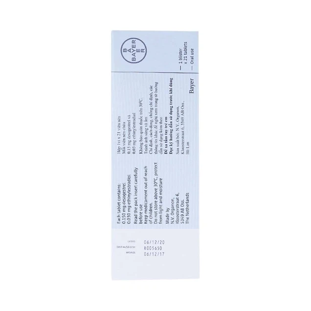 Thuốc tránh thai Marvelon Bayer (1 vỉ x 21 viên)