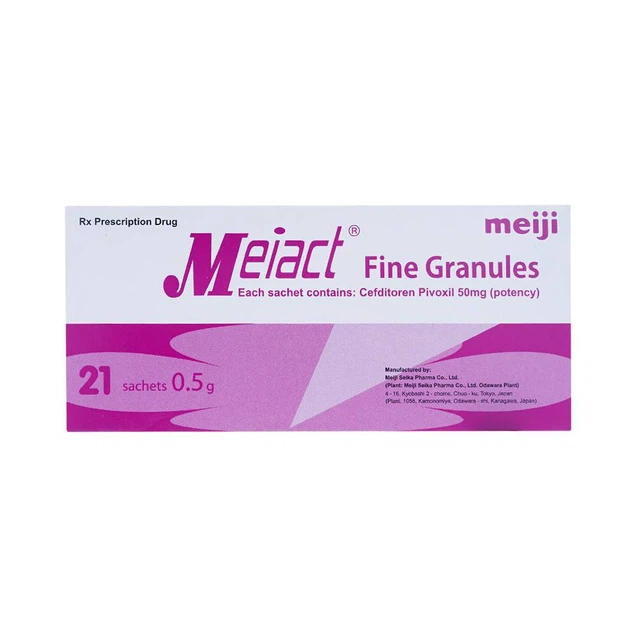 Thuốc Meiact Meiji điều trị viêm tai giữa, viêm xoang cho trẻ (0.5g x 21 gói)