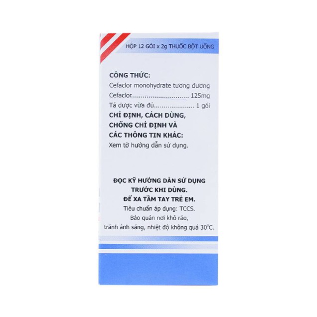 Thuốc bột uống Mekocefaclor 125mg Mekophar hỗ trợ điều trị nhiễm khuẩn đường hô hấp (12 gói)