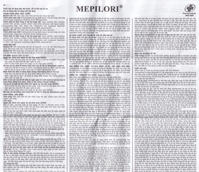 Thuốc Mepilori 40mg OPC điều trị viêm loét dạ dày tá tràng (2 vỉ x 7 viên)