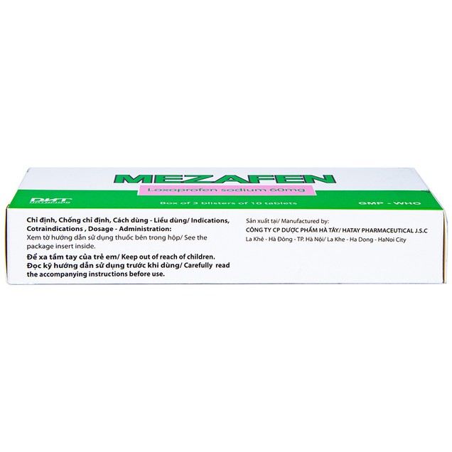 Thuốc Mezafen 60mg Hà Tây hỗ trợ giảm đau và kháng viêm (3 vỉ x 10 viên)