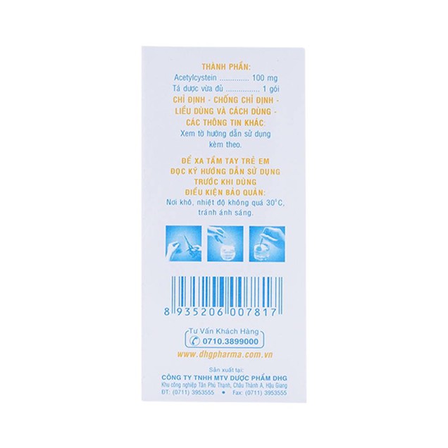 Thuốc Mitux E 100mg DHG tiêu nhầy, long đờm (24 gói)