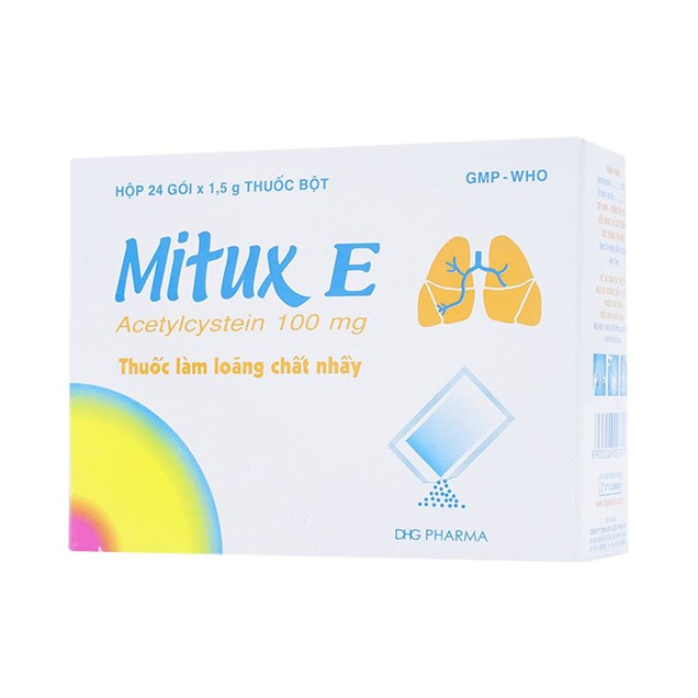 Thuốc Mitux E 100mg DHG tiêu nhầy, long đờm (24 gói)