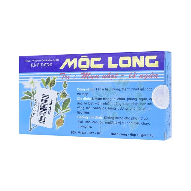 Thuốc Mộc Long Nam Dược điều trị mụn nhọt, lở ngứa (10 gói x 4g)