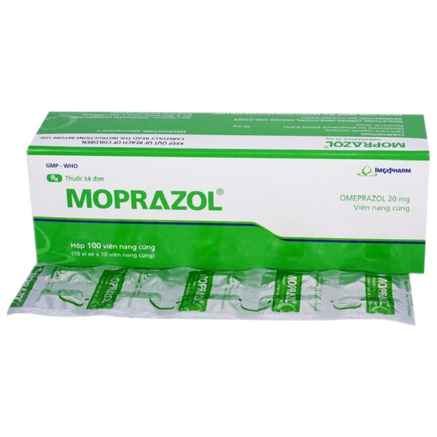 Thuốc Moprazol 20mg Imexpharm điều trị viêm loét dạ dày (10 vỉ x 10 viên)