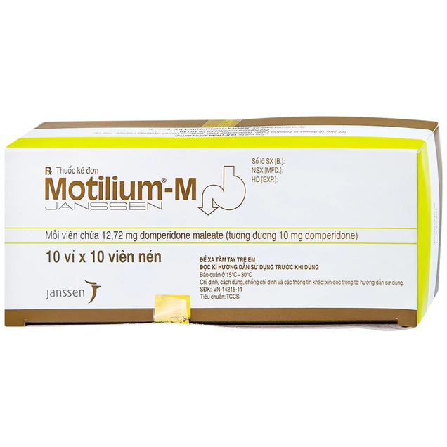 Thuốc Motilium-M 10mg Janssen điều trị nôn, buồn nôn (10 vỉ x 10 viên)