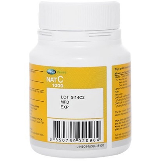 Viên uống Nat C 1000 Mega Lifesciences cung cấp vitamin C cho cơ thể (30 viên)