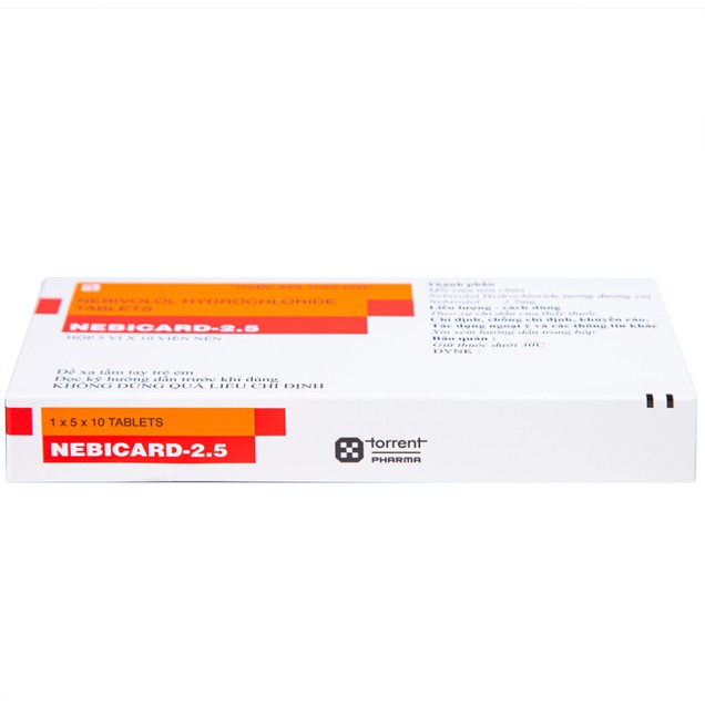 Thuốc Nebicard 2.5mg Torrent điều trị tăng huyết áp vô căn (5 vỉ x 10 viên)